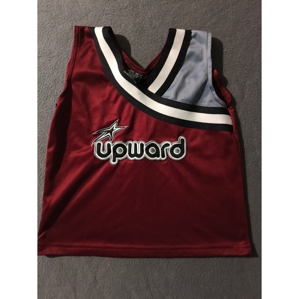 Upward Youth Kids YM Activewear Jersey Top Maroon Blue White Sleeveless Sports